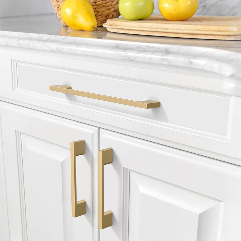 Amerdeco 10 Pack Champagne Bronze Cabinet Pulls 6.25 Inch(160MM) Hole Centers Kitchen Cabinet Handles Cabinet Hardware Kitchen Handles for Cabinets Cupboard Handles Drawer Pulls ZH0060 - Image 4
